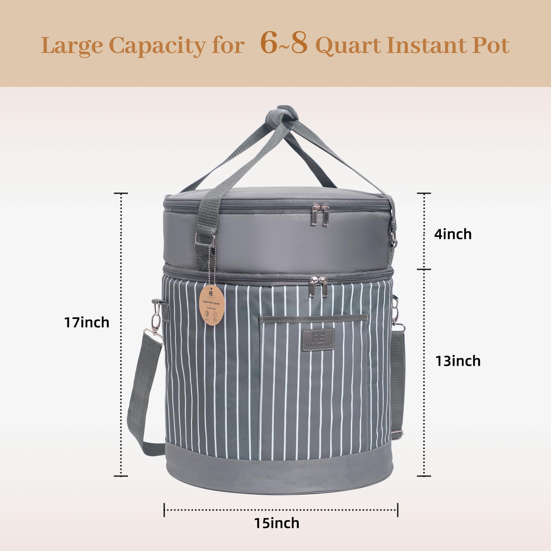FE FUN ELEMENTS sturdy handle and shoulder strap for easy transport