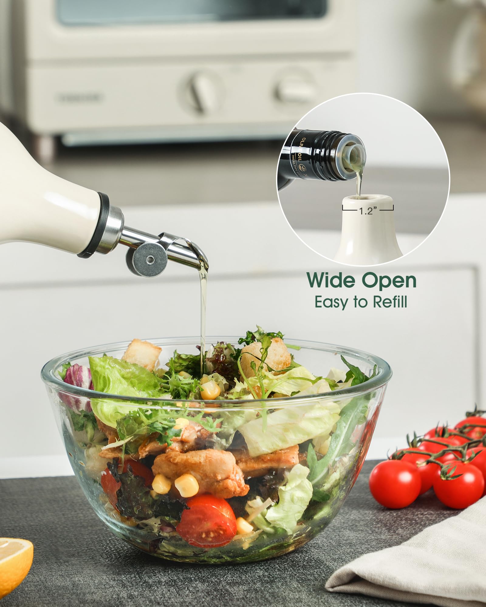 FE FUN ELEMENTS wooden pour spout adds warmth to the bottle design.