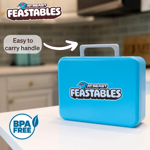 Feastables MrBeast Bento system shown for easy cleaning and top-rack dishwasher safety.