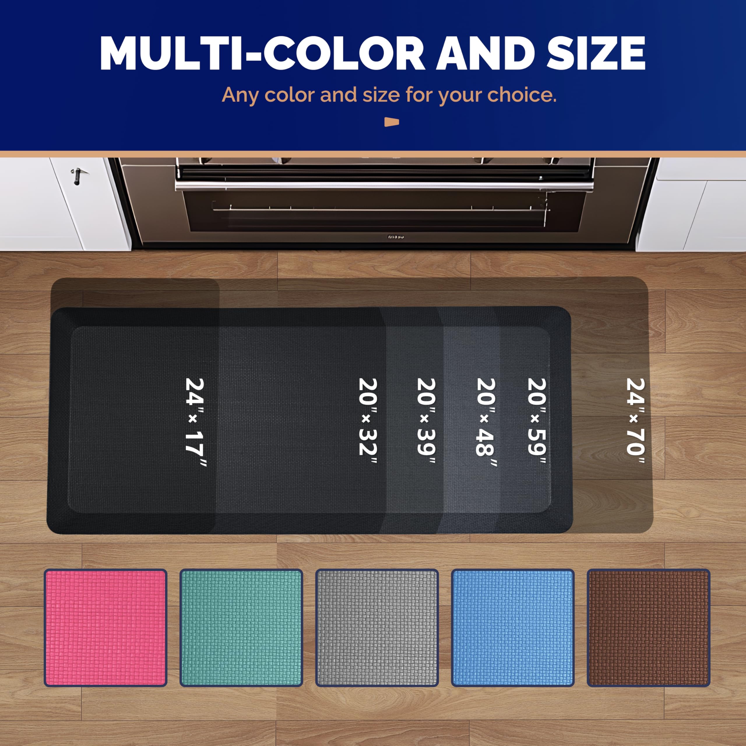 FEATOL mat suitable for desk, kitchen, laundry, and garage tasks.