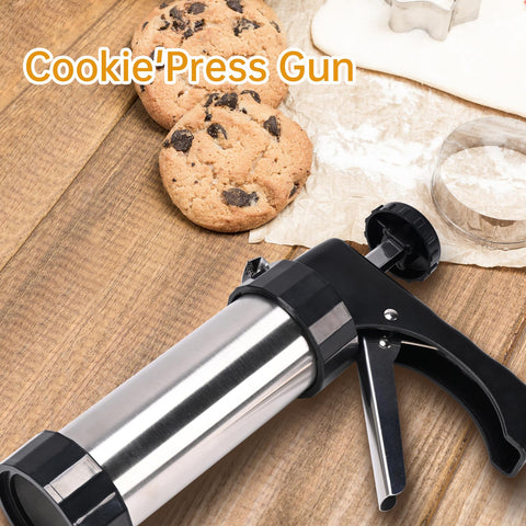 FEAYEA cookie press with 13 discs for varied shapes and designs.