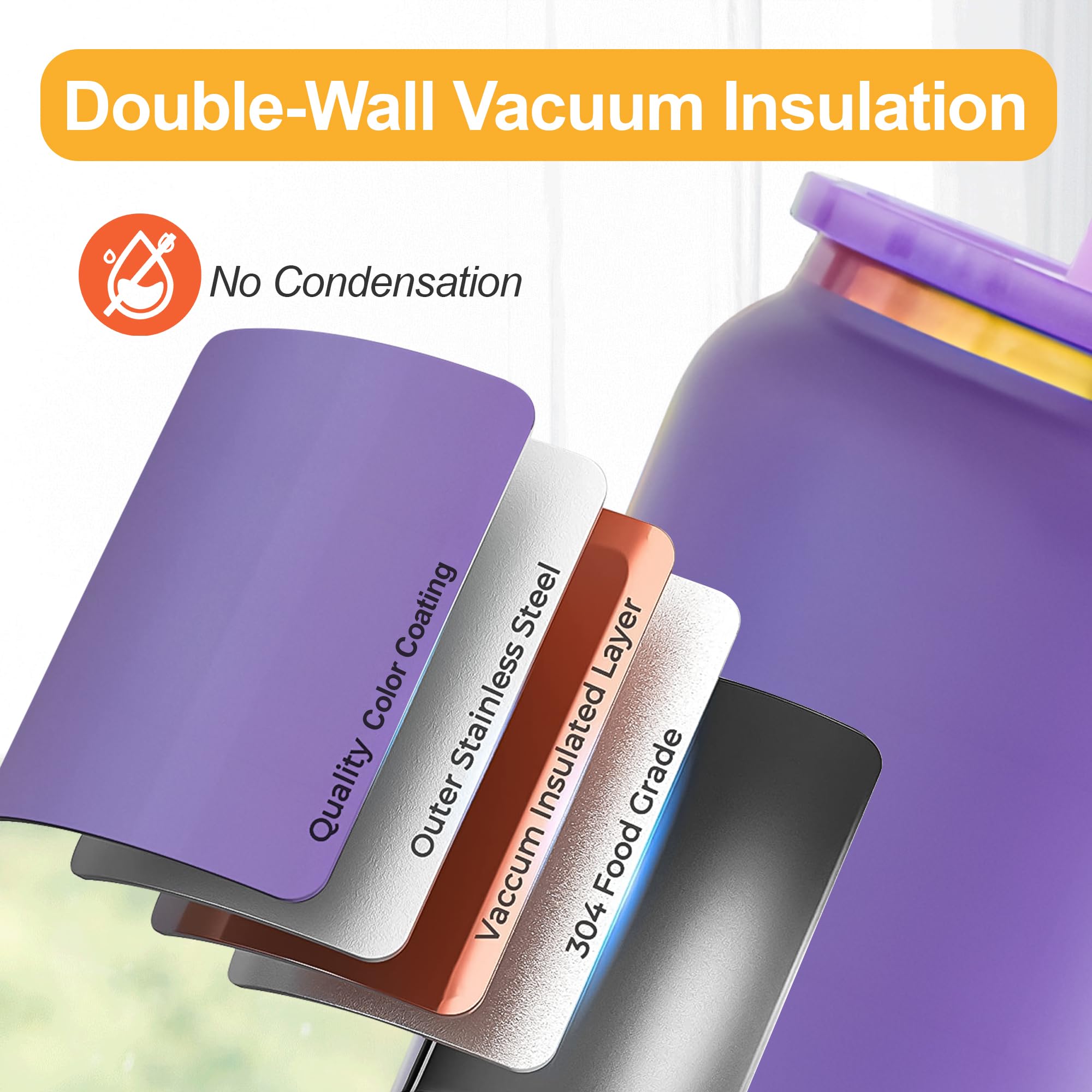 FECBK double-wall insulated 16oz tumbler keeping drinks at the right temp