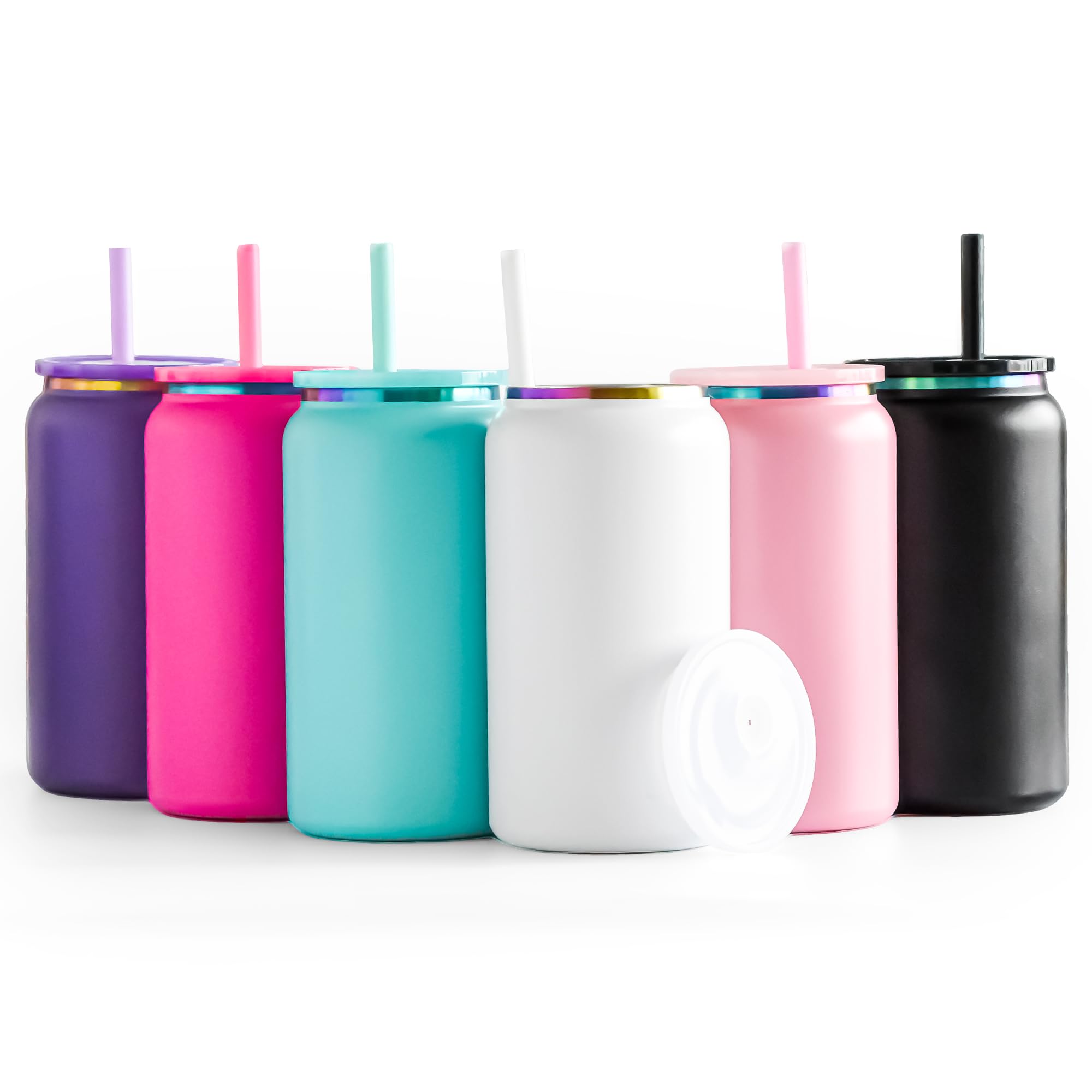 FECBK stainless steel tumbler 6-pack in vibrant colors for daily use