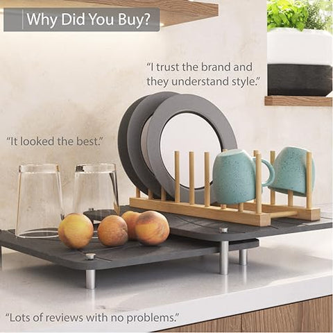 FEDBB bamboo rack elevates stone mats to improve counter air circulation