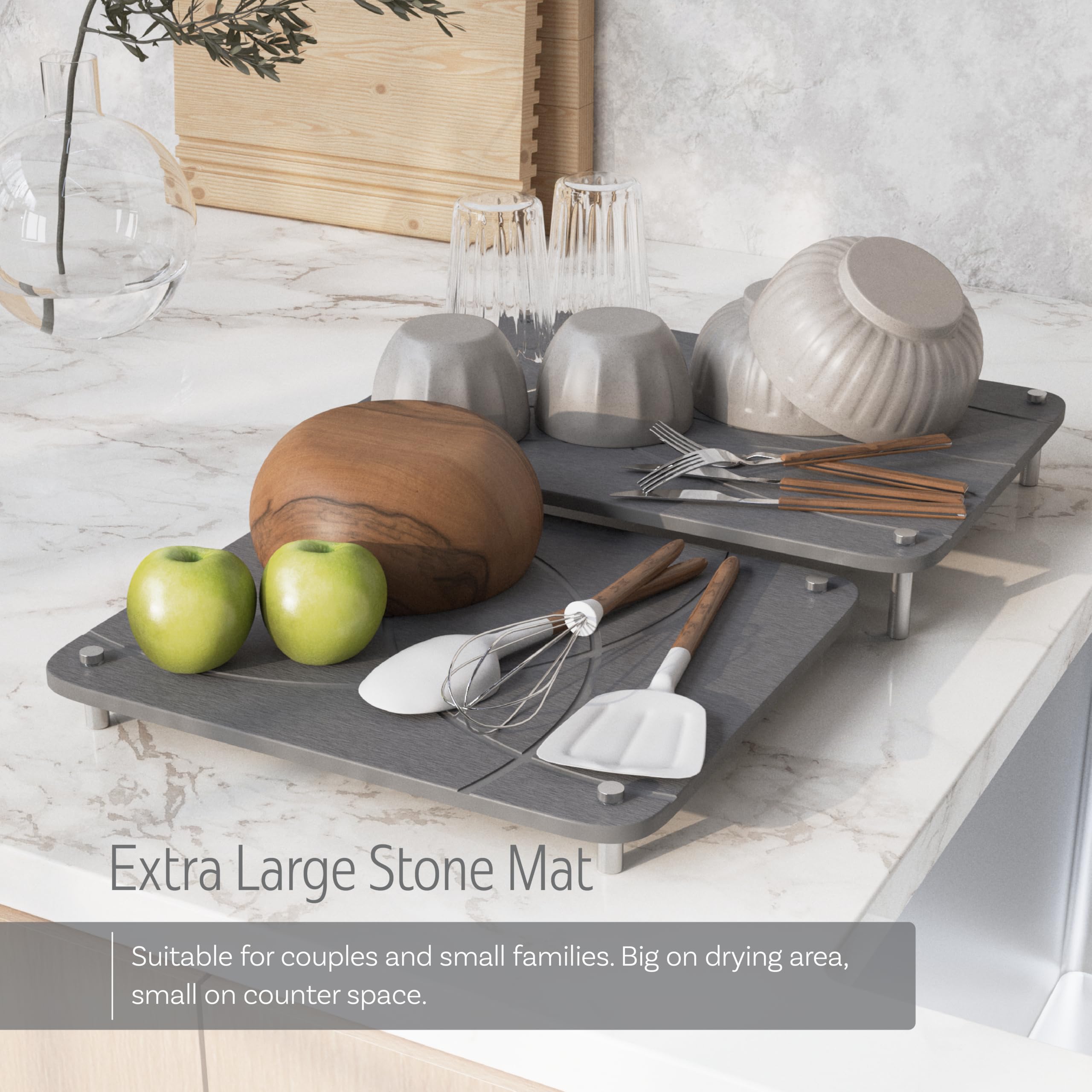 FEDBB diatomite-based drying mats absorb moisture efficiently on busy counters