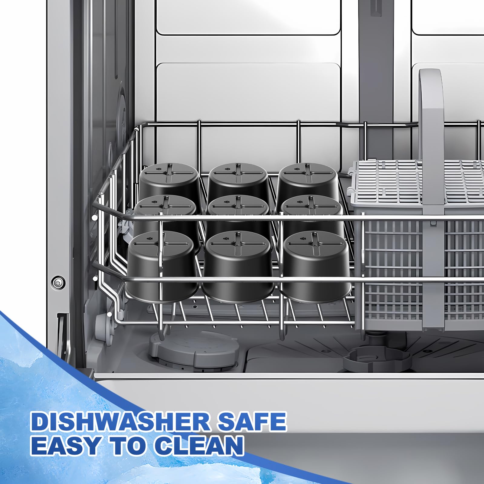 Fedowal freezer-friendly molds freeze water, juice, or milk for desserts.