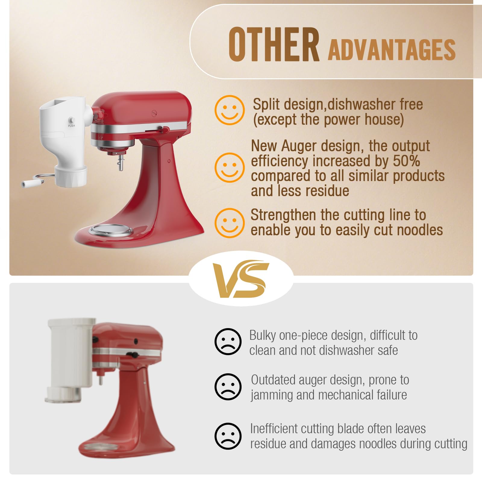 Fedowal built-in wire cutter lets you tailor pasta length.