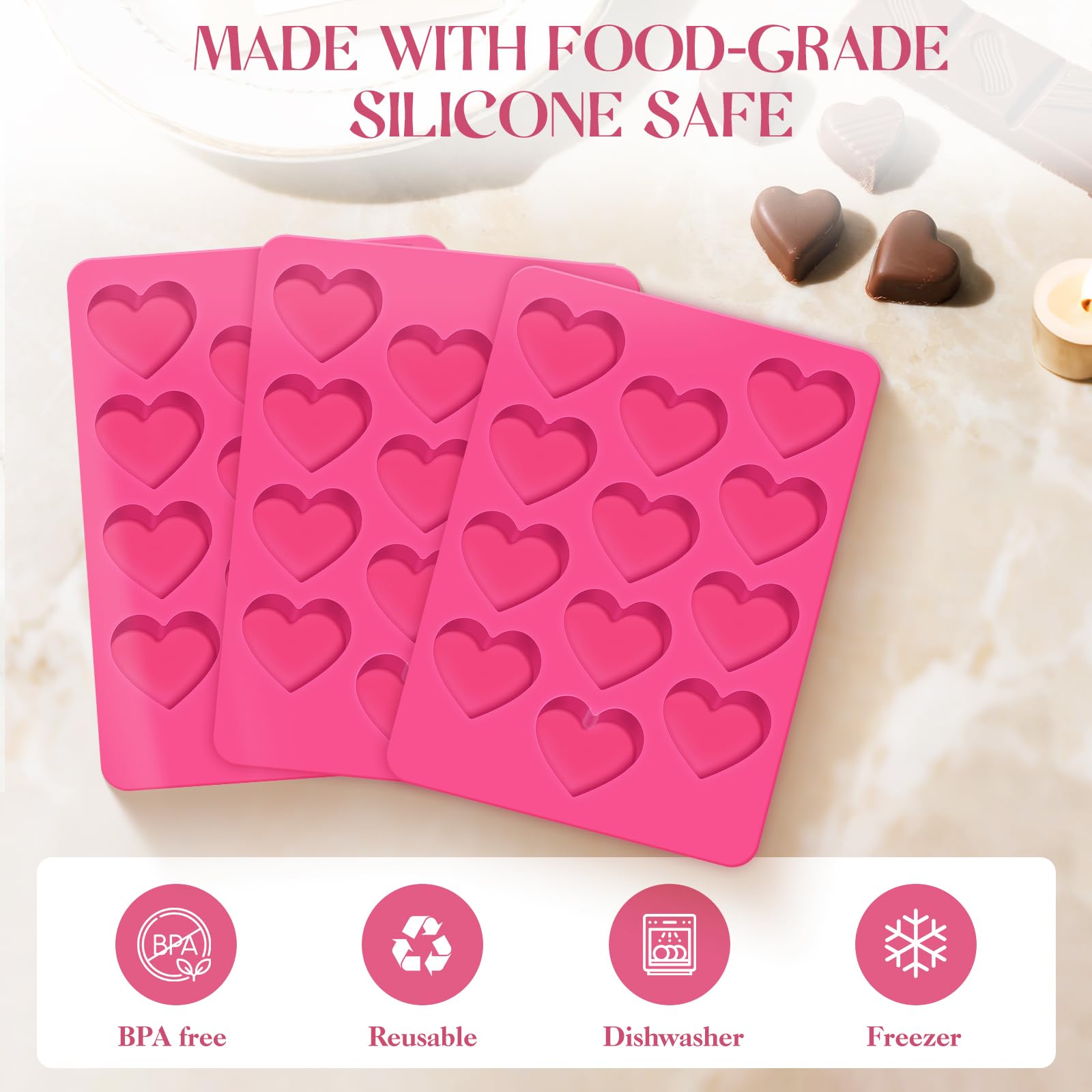 Feehope heart mold is dishwasher-safe for quick cleanup after use.