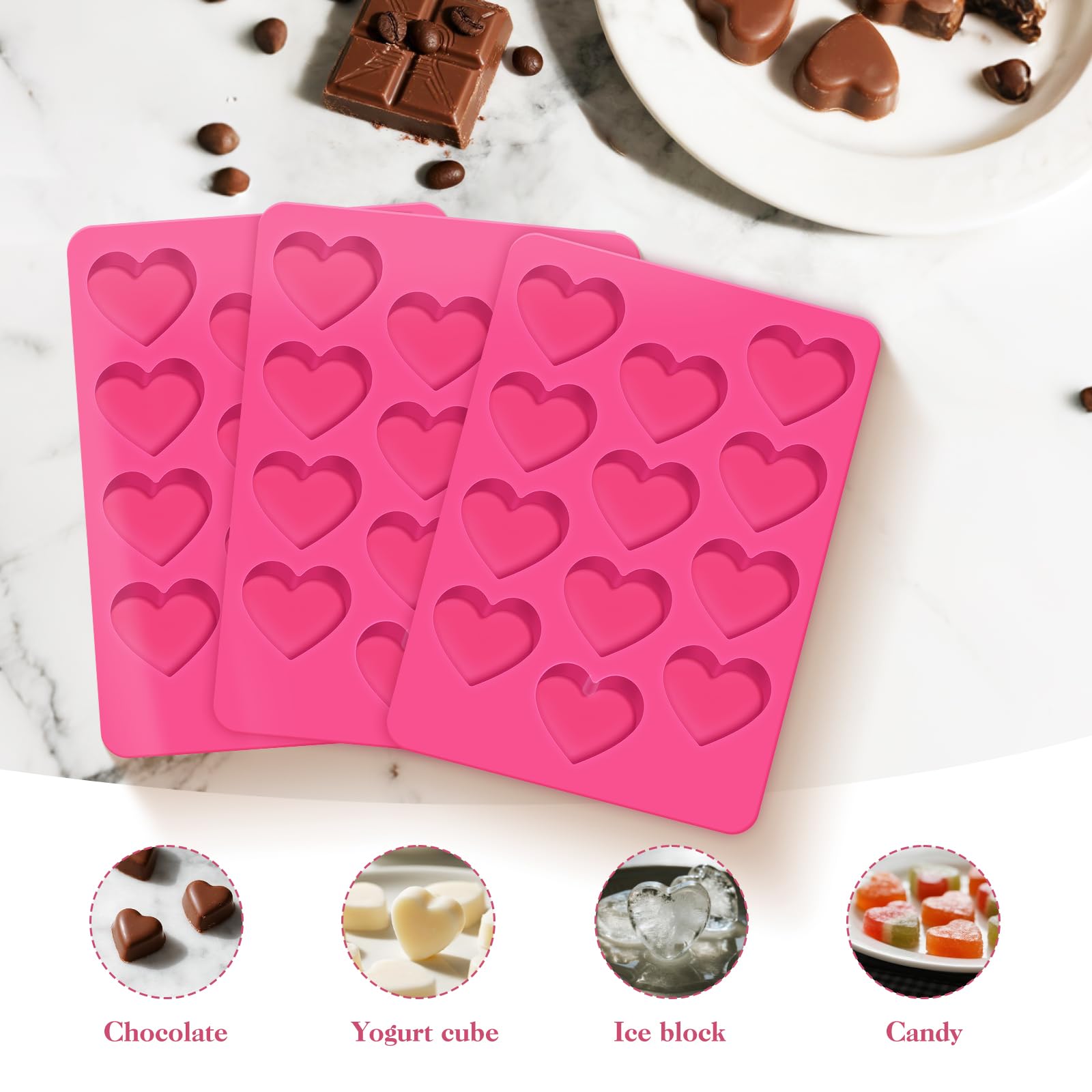 Feehope heart molds support baking cookies, chocolates, candles, and crafts.