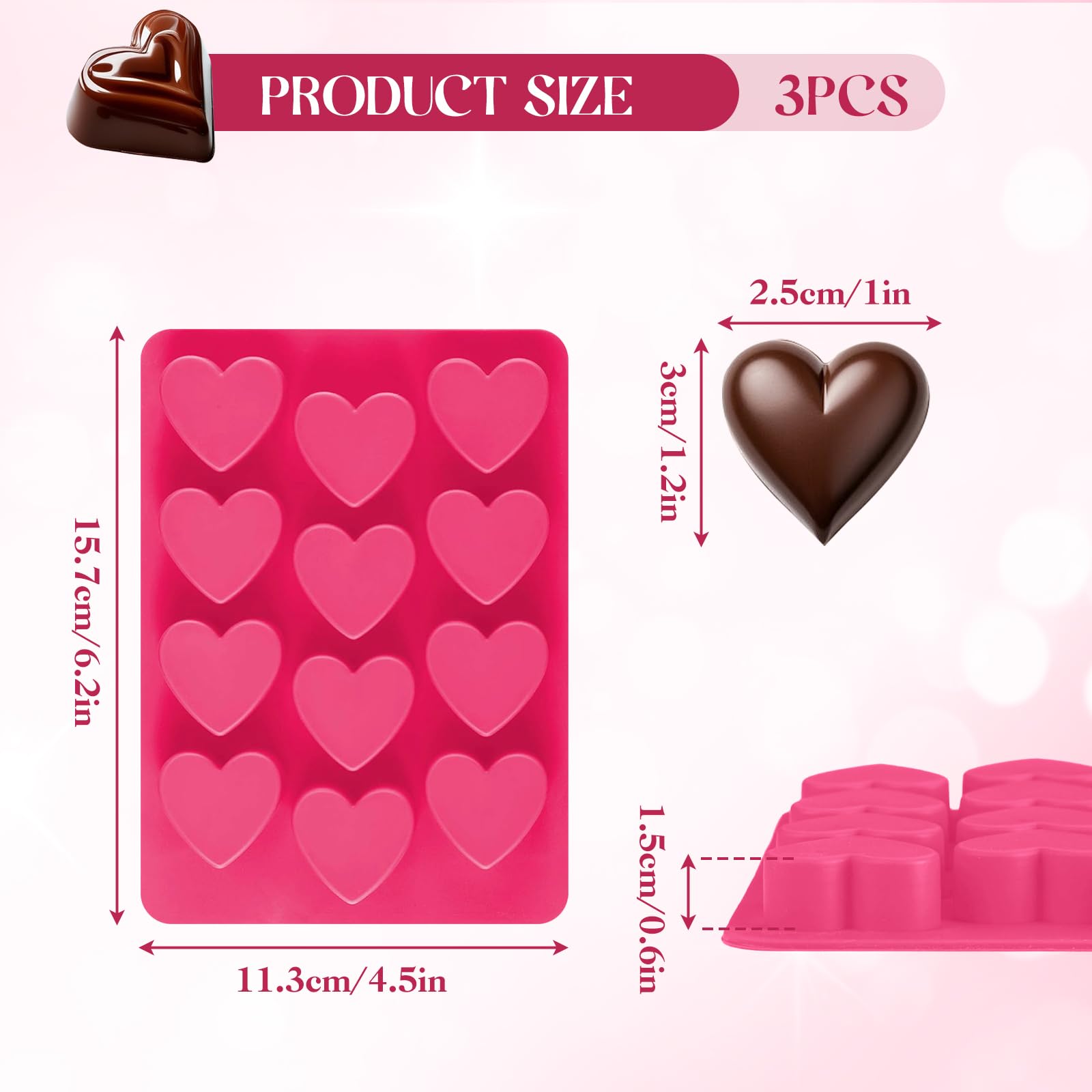 Feehope heart mold featuring a non-stick surface for easy release.