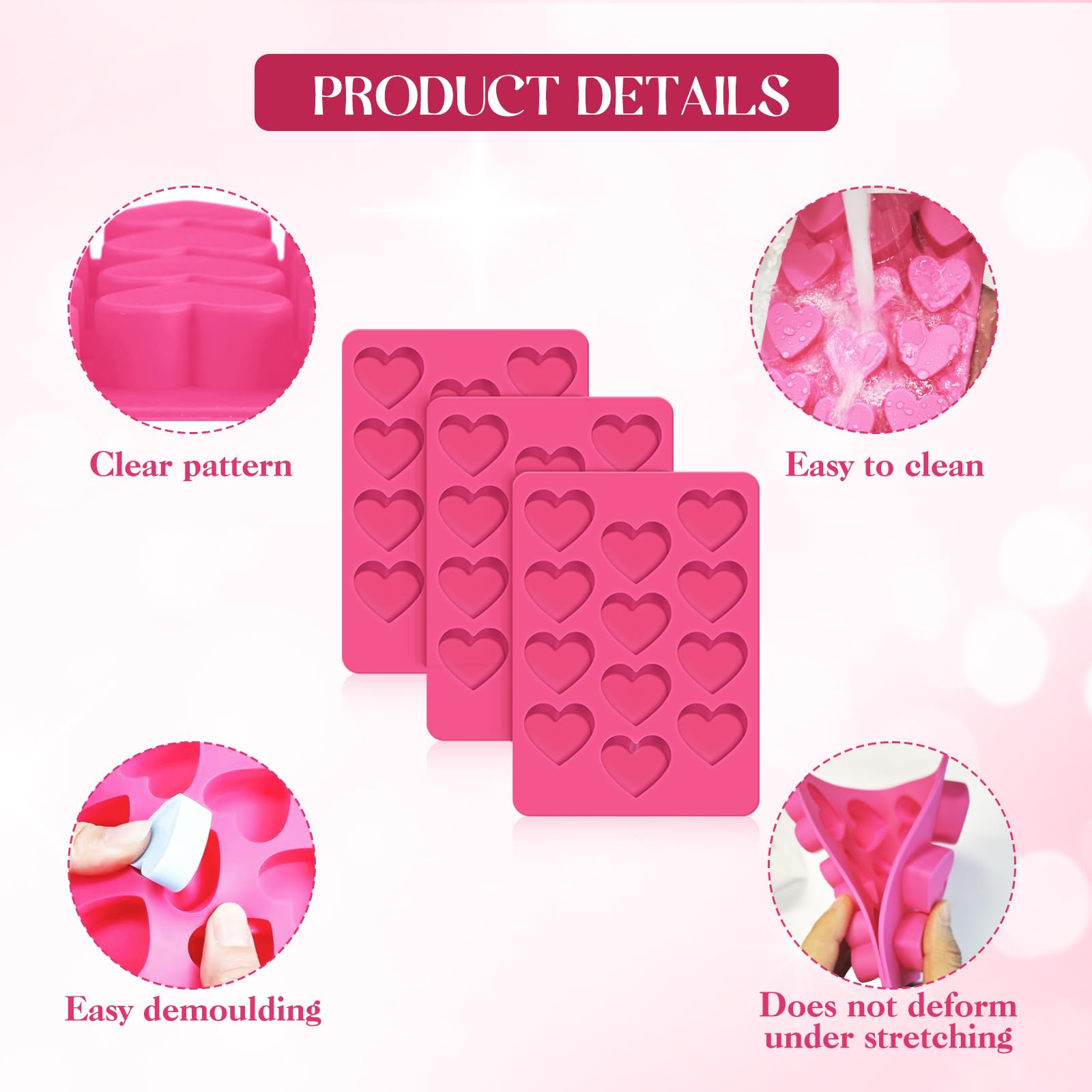 Feehope heart mold designed to be oven-safe up to 428°F for baking.