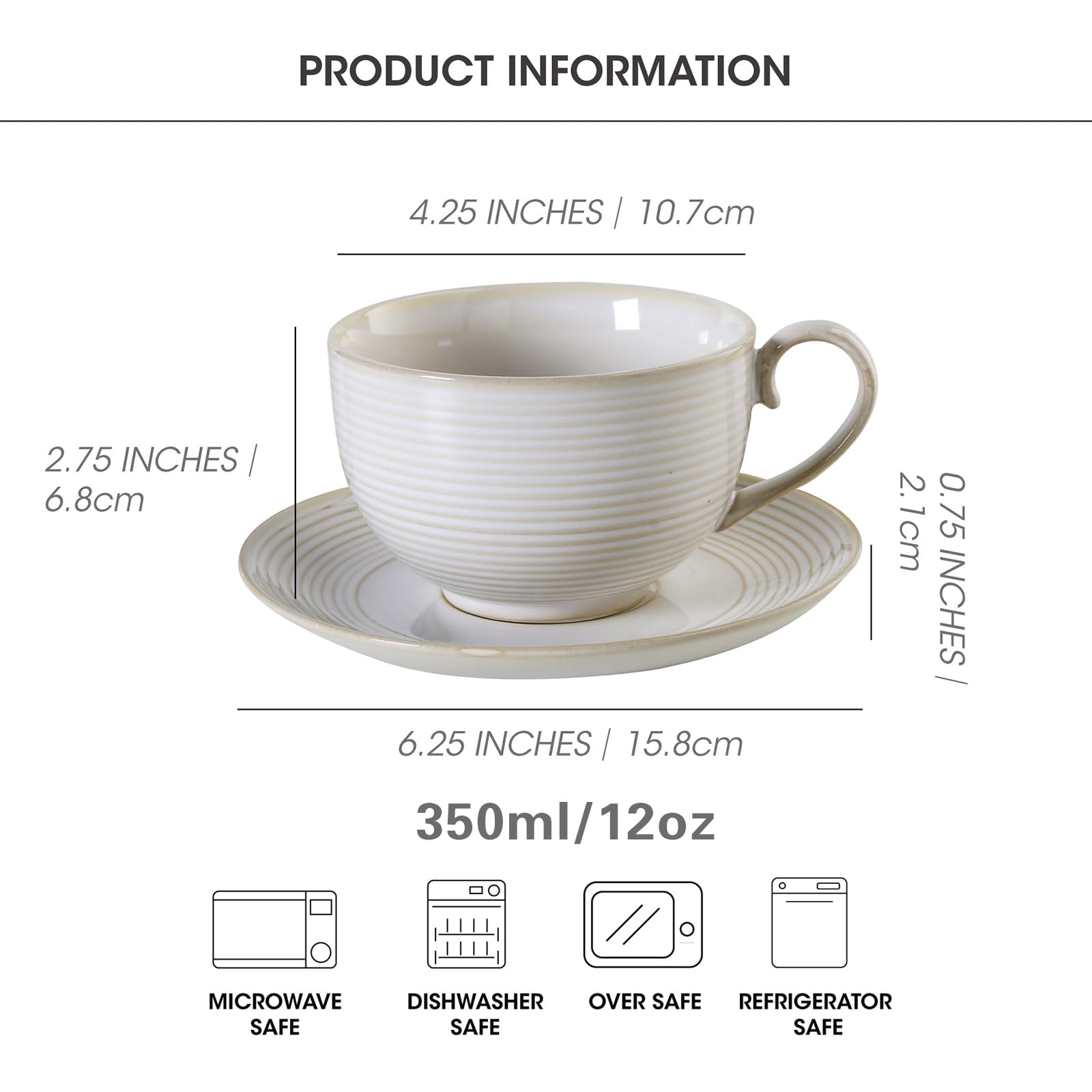 Feenmai ceramic demitasse cups 12oz ideal for home espresso