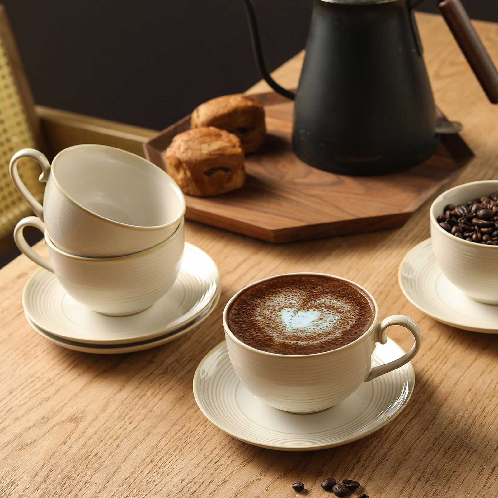 Feenmai espresso cups 12oz thick walls preserve heat