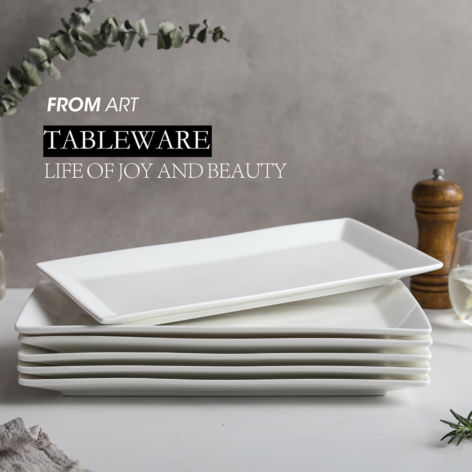 Feenmai oven and microwave safe ceramic platters for versatile hosting