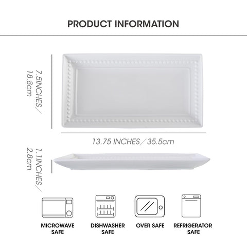 Feenmai porcelain serving tray is dishwasher-safe for easy cleanup after gatherings.