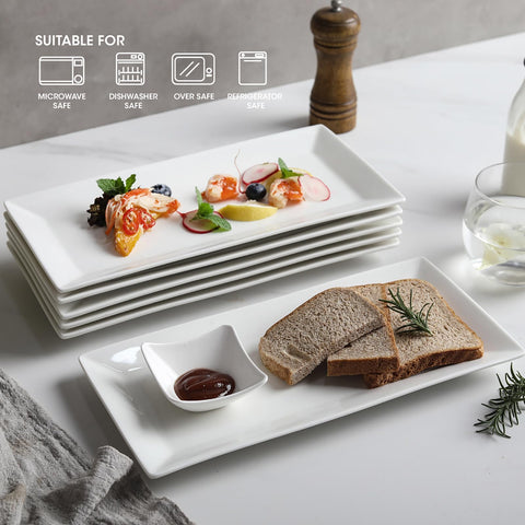 Feenmai stackable dinner plates with flat bottoms save cabinet space