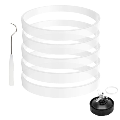 Feilifan Nutri Ninja gasket 5-pack top view for leak-free blending