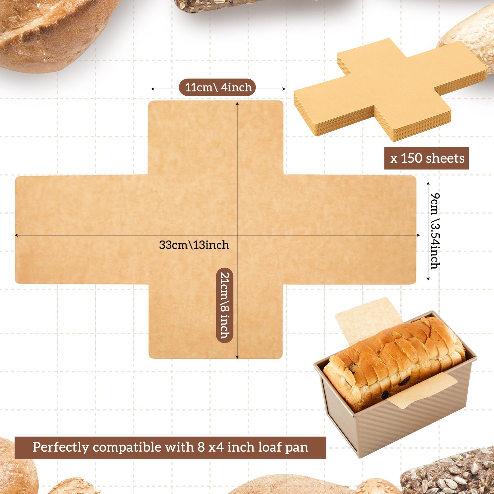 Feifeiya 150-count pre-cut liners for quick baking prep