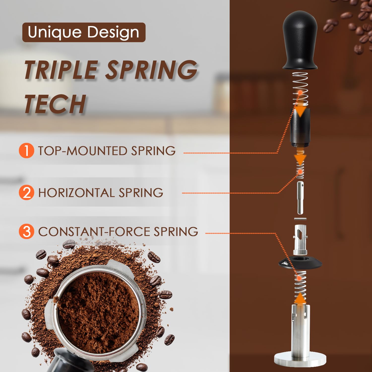Feilair ergonomic non-slip handle reduces wrist strain during tamping.