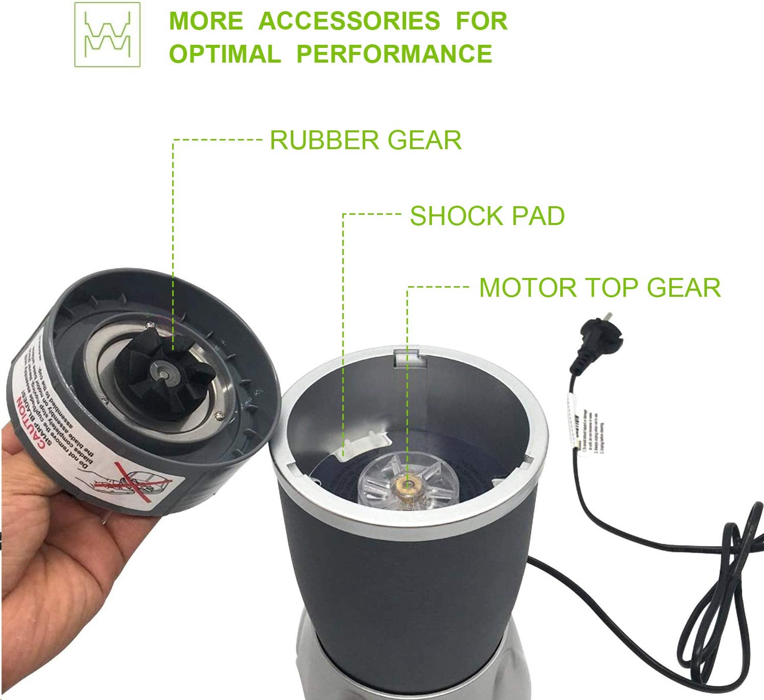 Feilifan white motor top base gear for smooth NutriBullet operation