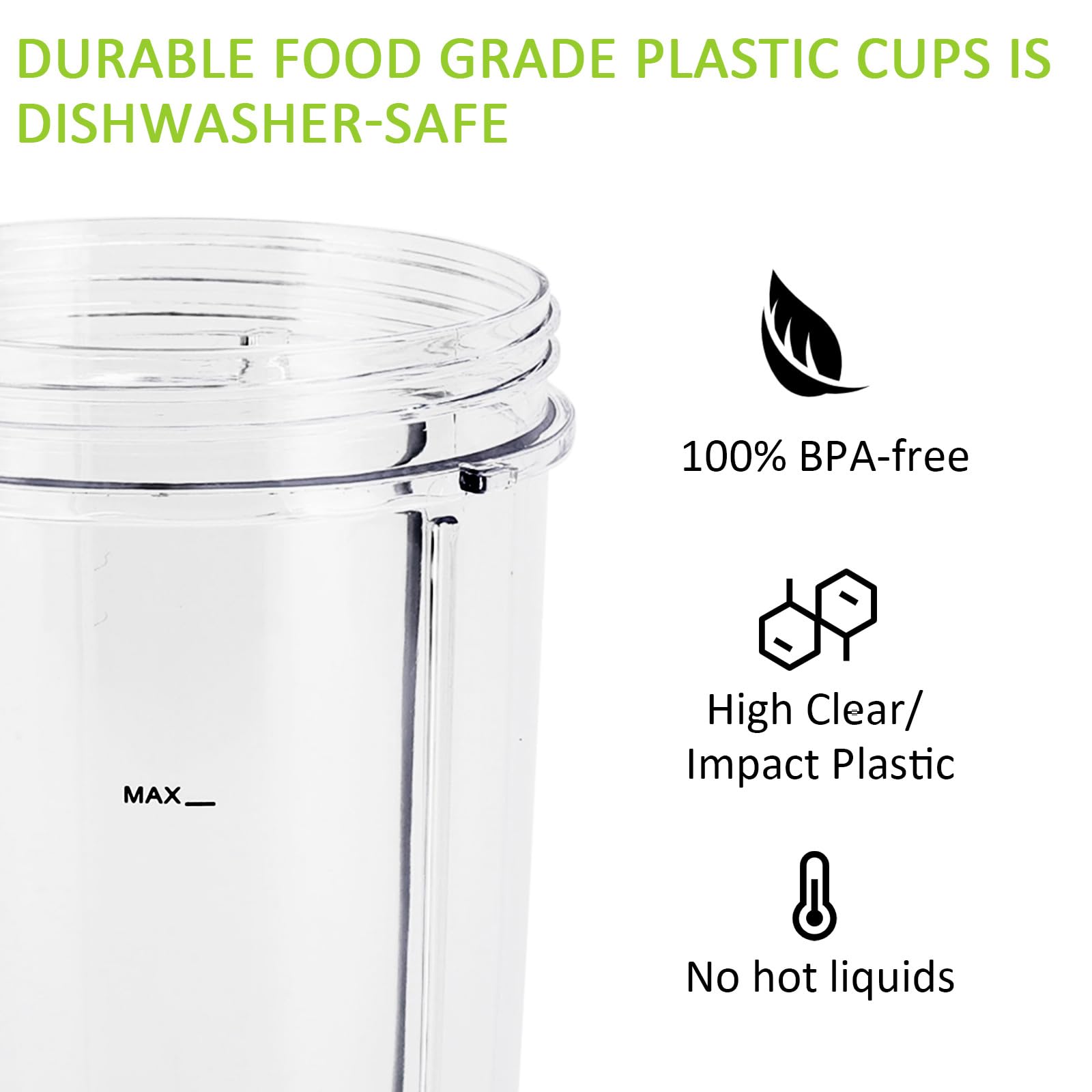 Feilifan durable food-grade replacement cup for reliable blending