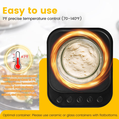 FEIOOD sourdough warmer 24h timer on control panel