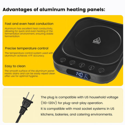 FEIOOD sourdough warmer aluminum heating panel for even warmth