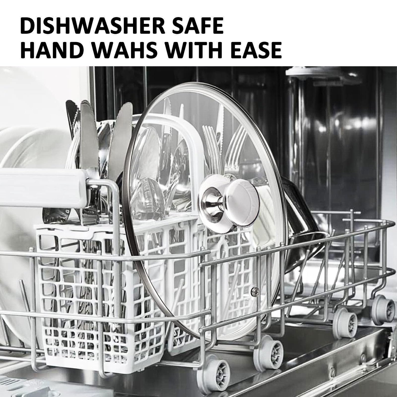 Feipone 12 inch dishwasher safe lid for easy cleanup
