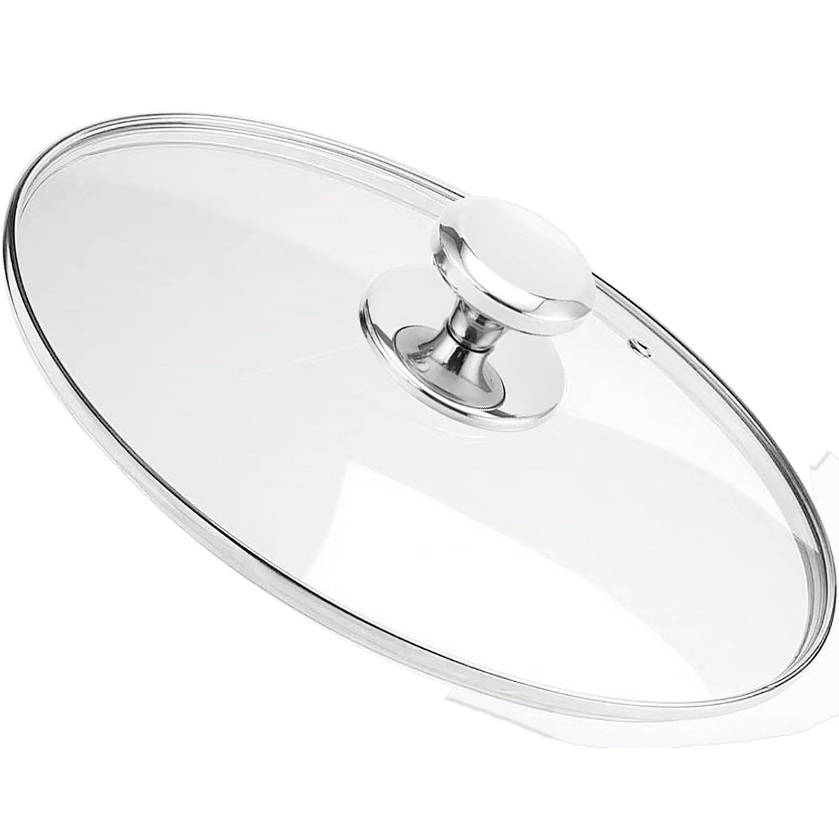 Feipone 8 inch glass lid with stainless rim for snug fit and quick monitoring