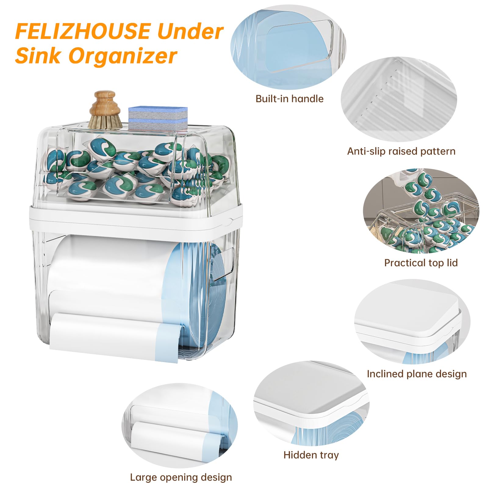 FELIZHOUSE 2-in-1 stackable under-sink design for space saving