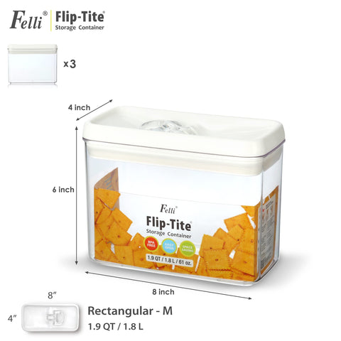 Felli airtight flip-top seal preserving freshness and preventing leaks.