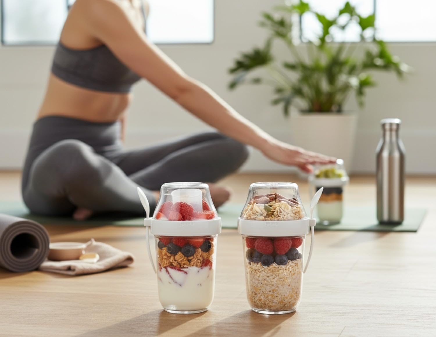 Felli clip-up spoon storage keeps a spoon close at hand for mess-free snacking.