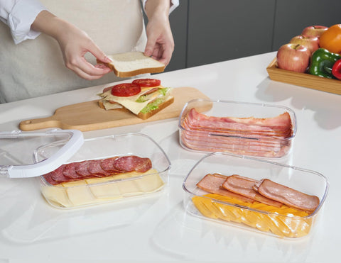 Felli Duo Loc stackable design saves fridge space.