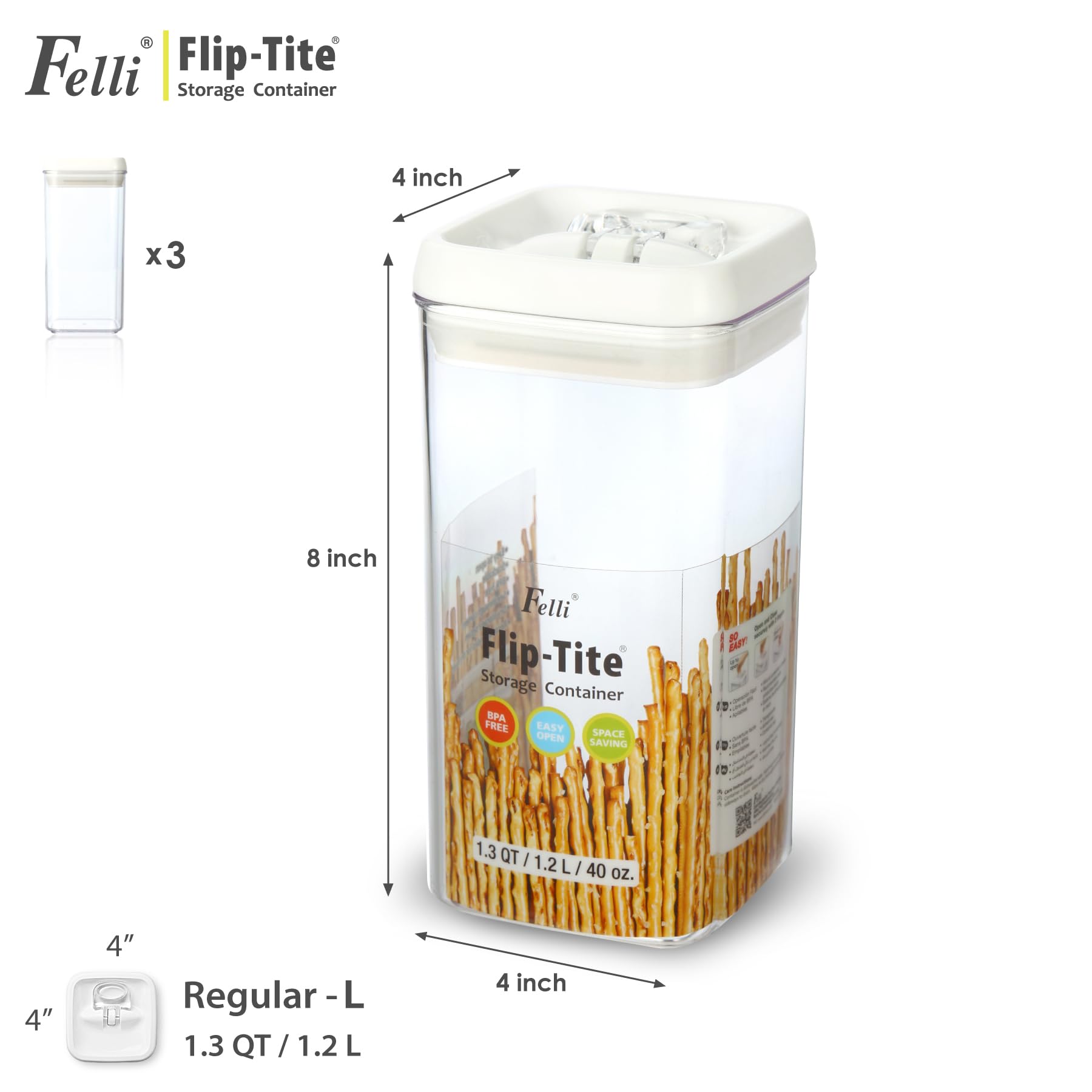 Transparent Felli container shows contents at a glance.