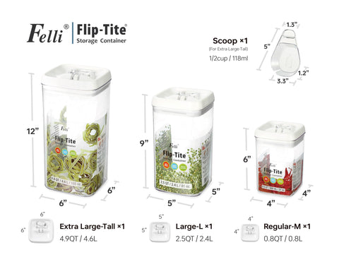 Felli Flip-Tite airtight lid illustrating one-handed operation