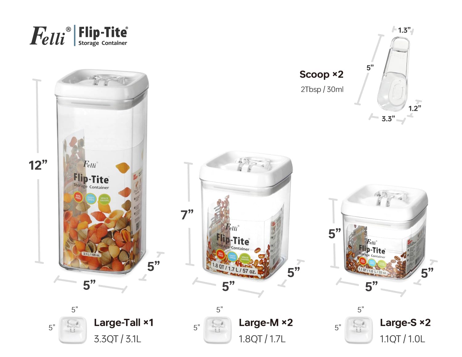 Felli Flip Tite box with airtight seal helps keep ingredients fresh longer.