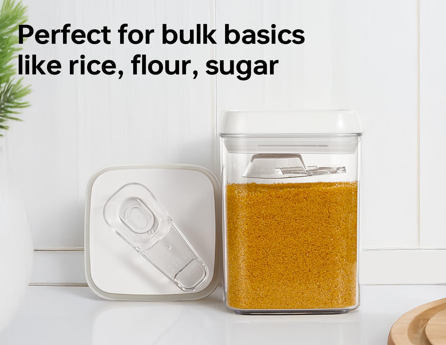 Felli Flip Tite stackable design saves pantry space and improves organization.