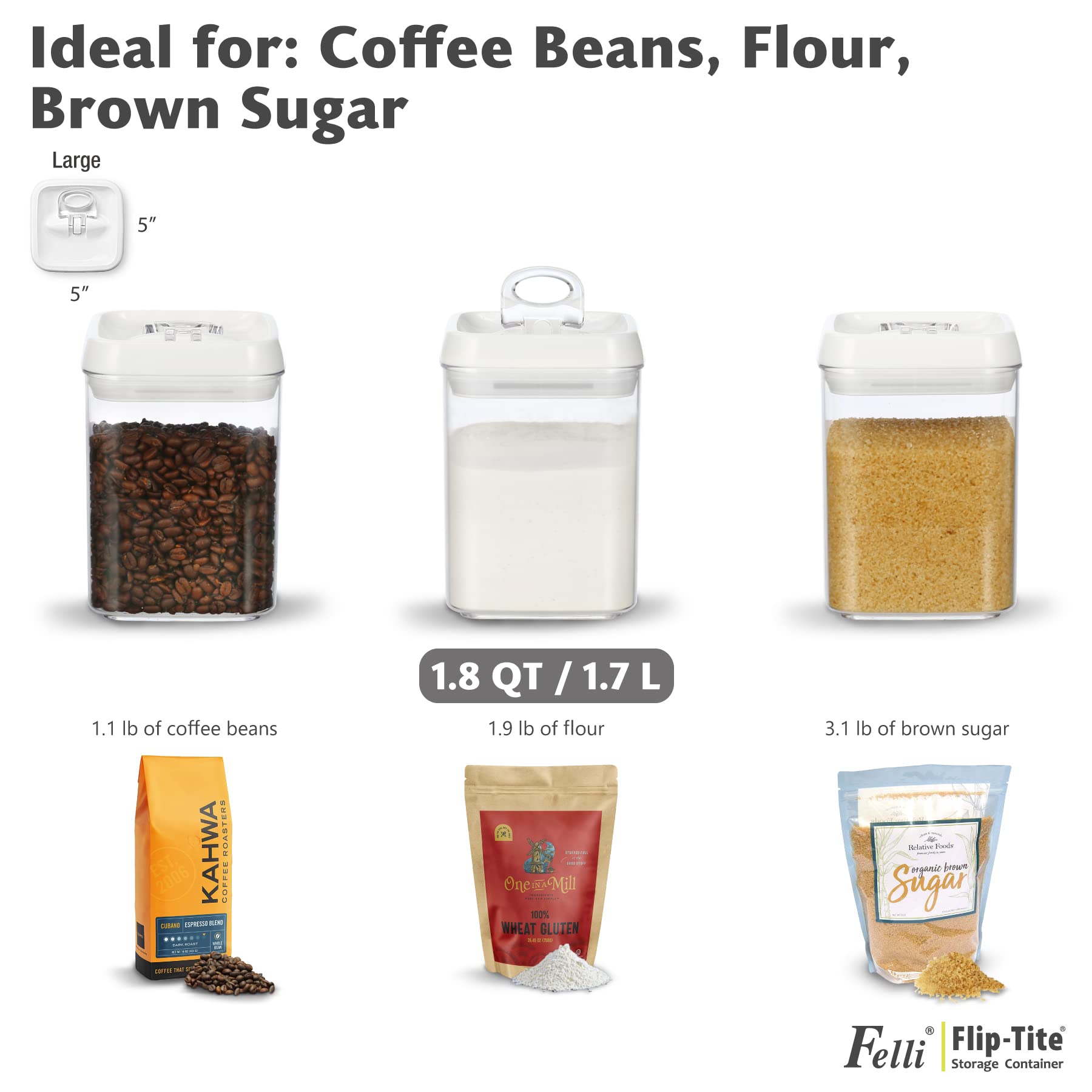 Felli Flip-Tite series offers various sizes and shapes for different foods.