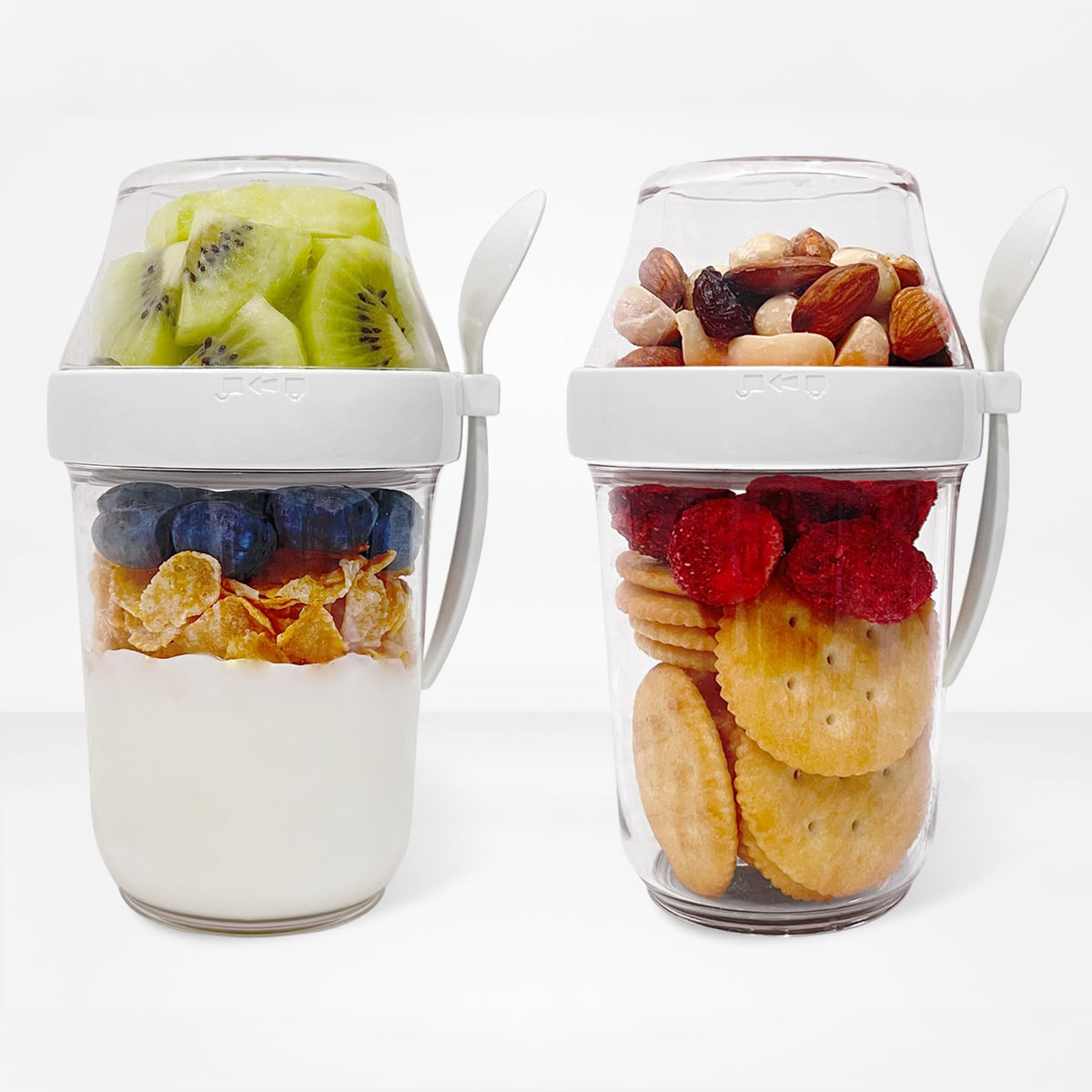 Felli on-the-go yogurt parfait cup with spoon for quick, mess-free breakfasts.