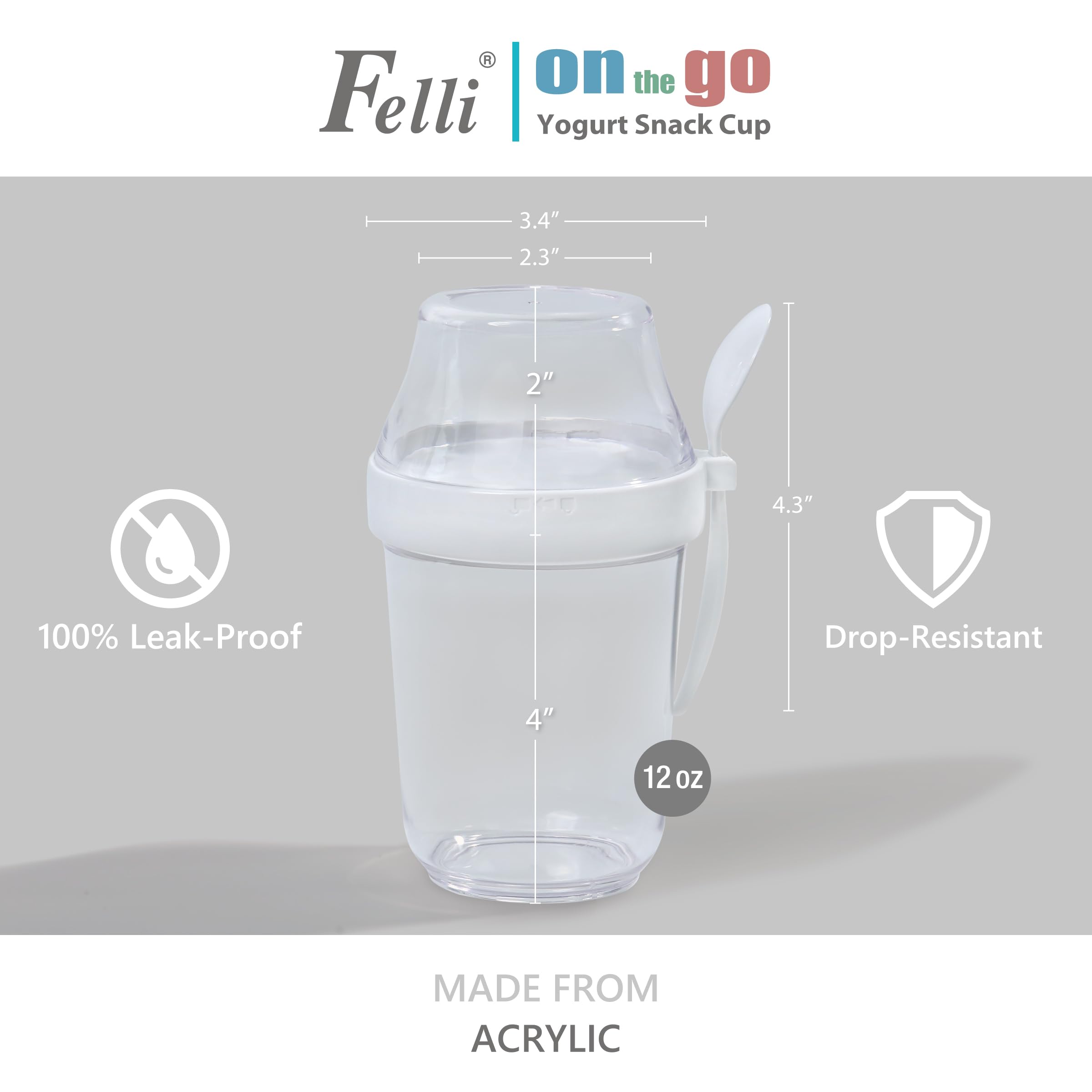 Felli twist-top topping compartment keeps mix-ins fresh for customizable breakfasts.