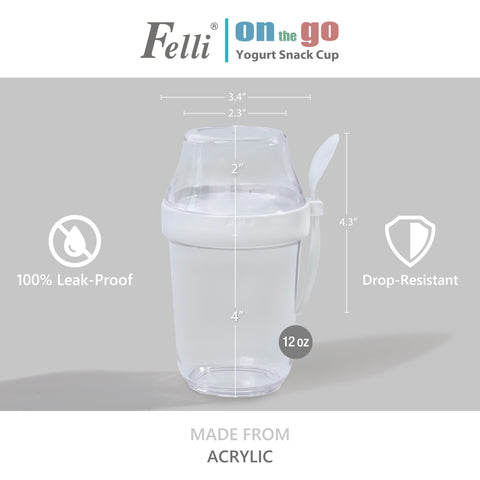 Felli twist-top topping compartment keeps mix-ins fresh for customizable breakfasts.