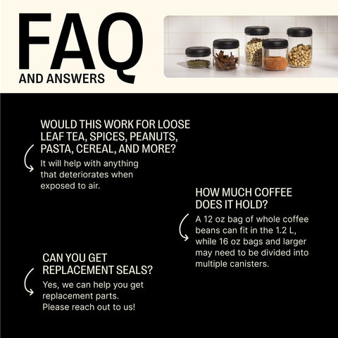 Atmos stores peppercorns and tea with airtight protection for fresh flavor.
