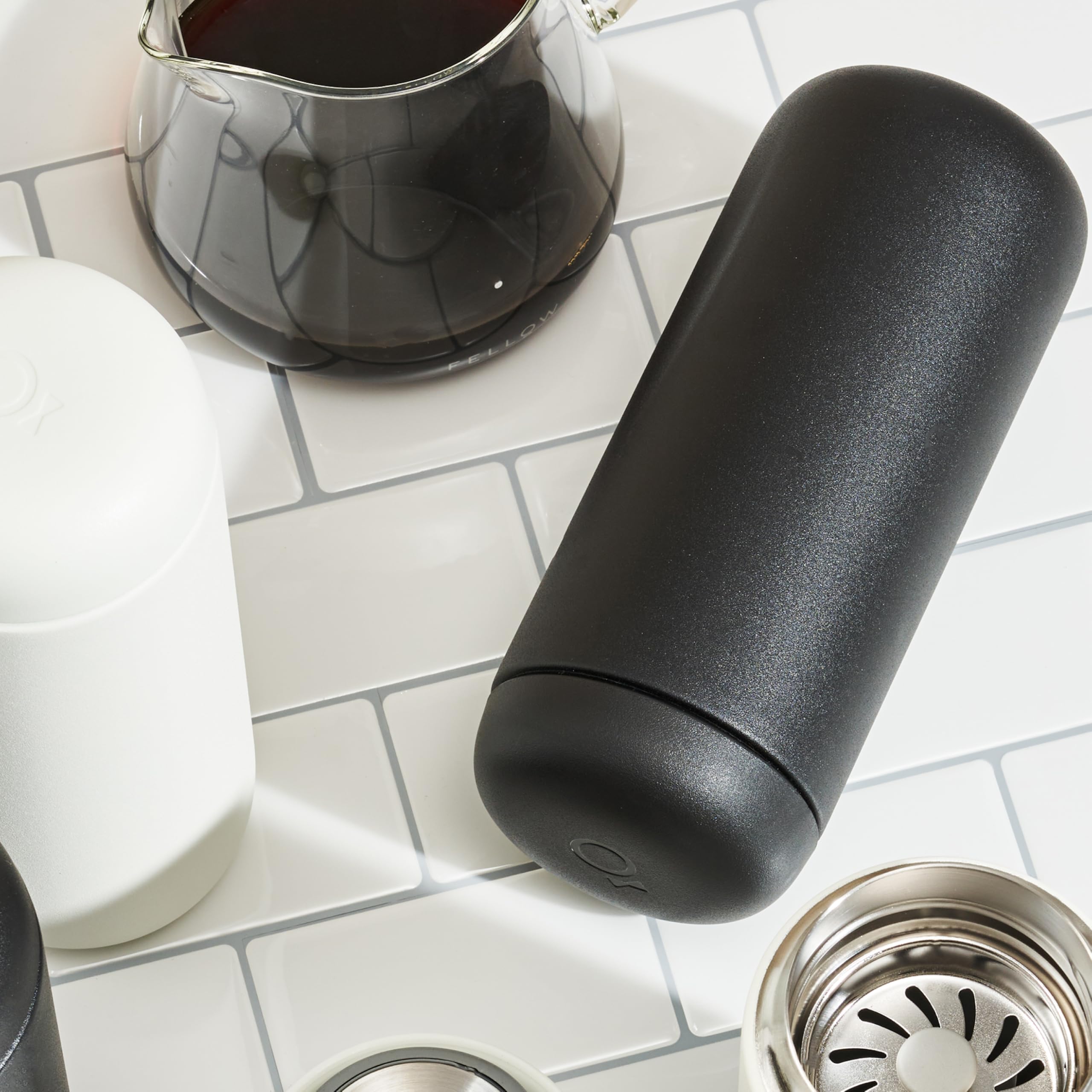 Fellow Carter Move Mug ceramic interior preserves pure flavor between sips.