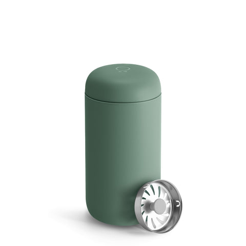 Fellow Carter Move mug with ceramic interior for pure flavor and heat retention.