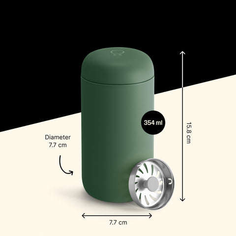 Fellow Carter Move Mug vacuum insulation keeps beverage hot or cold