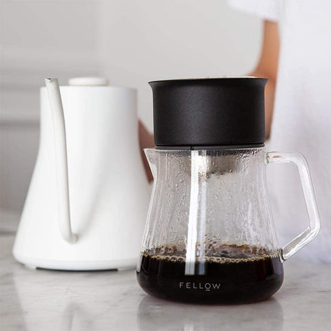 Fellow Mighty Small Glass Carafe featuring an ergonomic, sturdy handle