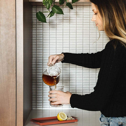 Fellow Mighty Small Glass Carafe showcasing heat-resistant borosilicate glass