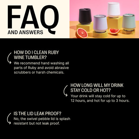 Fellow Ruby tumbler swivel lid prevents splashes during travel