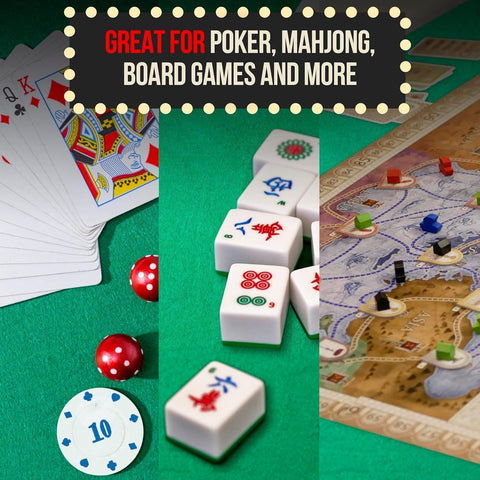 Round table game night featuring Feltectors green felt cover.