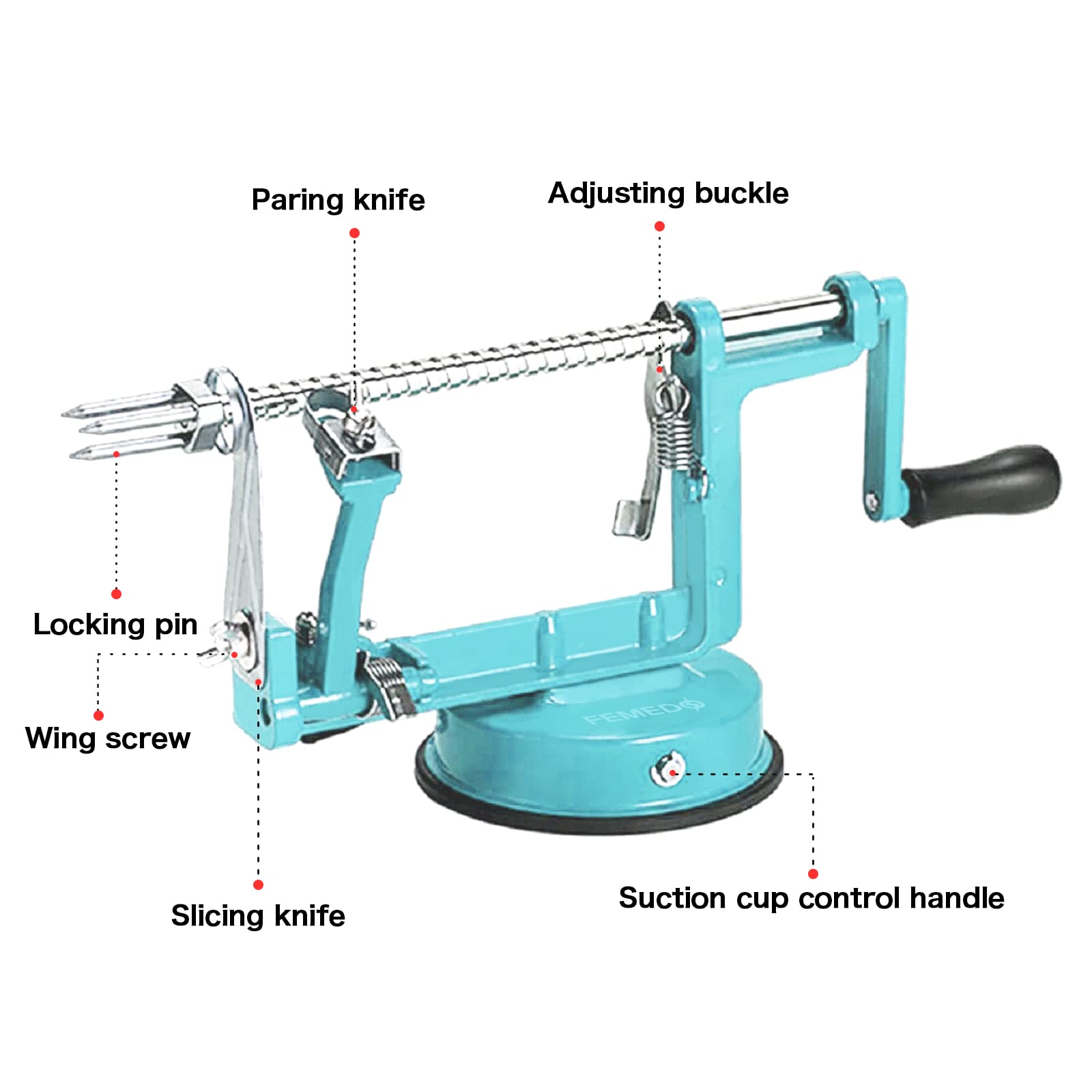 Femedo blade close-up shows durable 304 stainless steel blades